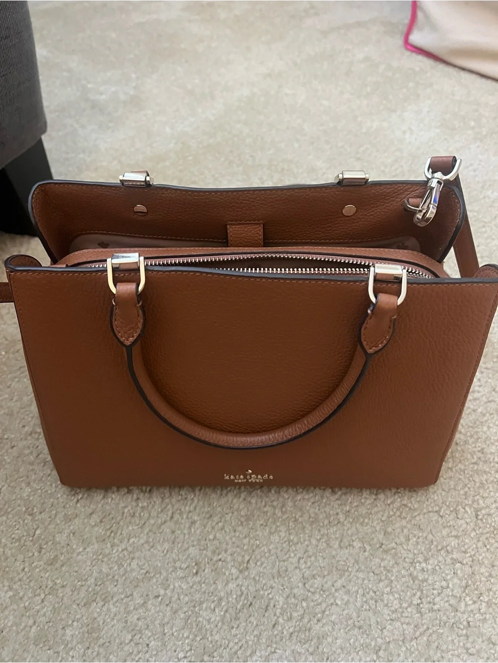 Kate Spade New York Leila Medium Triple compartment Satchel Gingerbread